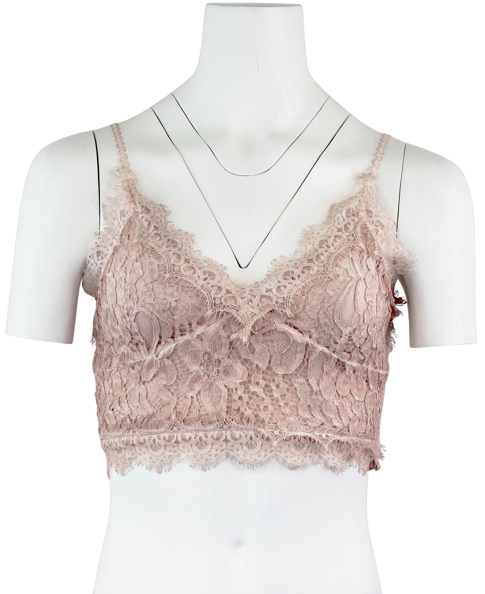 Pol Clothing Inc. Spring Ting Bralette – Floral Lace Cropped Bralette  DUSTY PINK / L  POL CLOTHING, INC