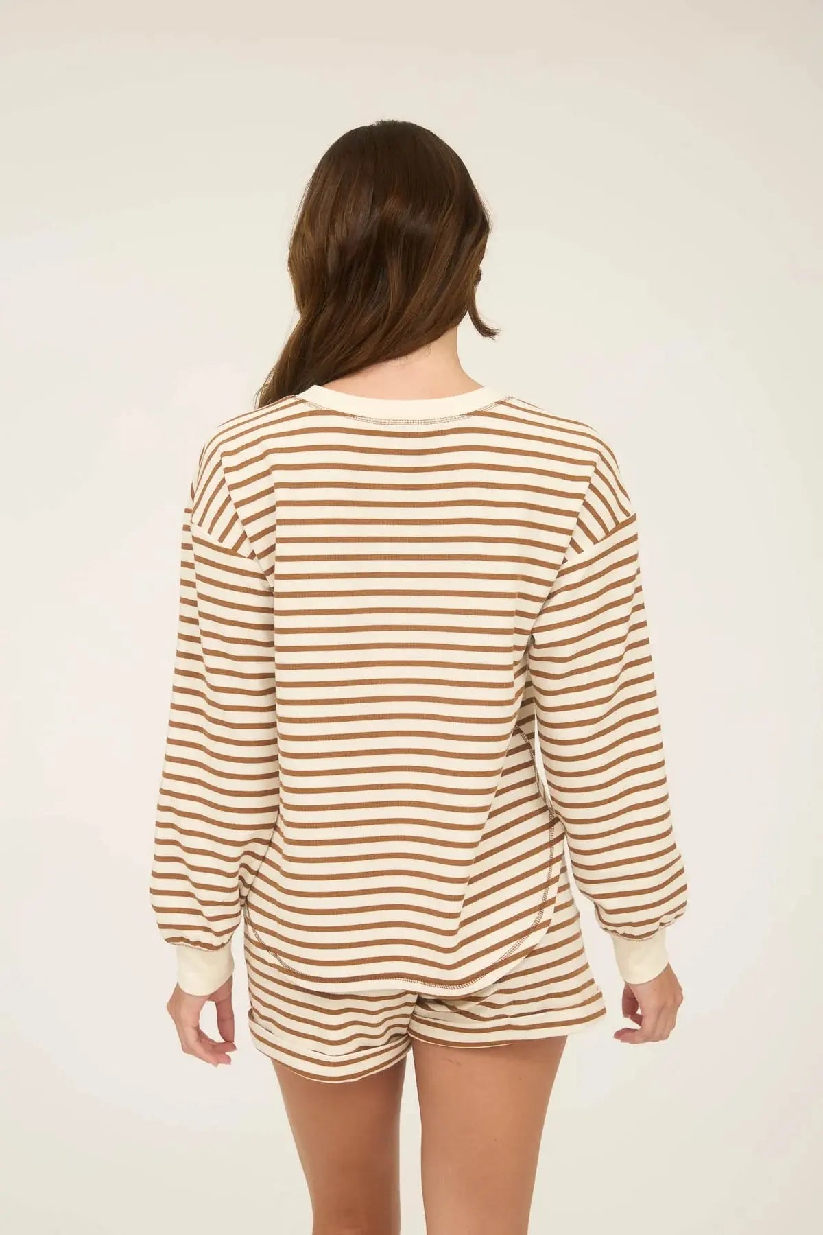 Blu Pepper Cider Me Top – Striped Henley Knit for Effortless Style    BLU PEPPER