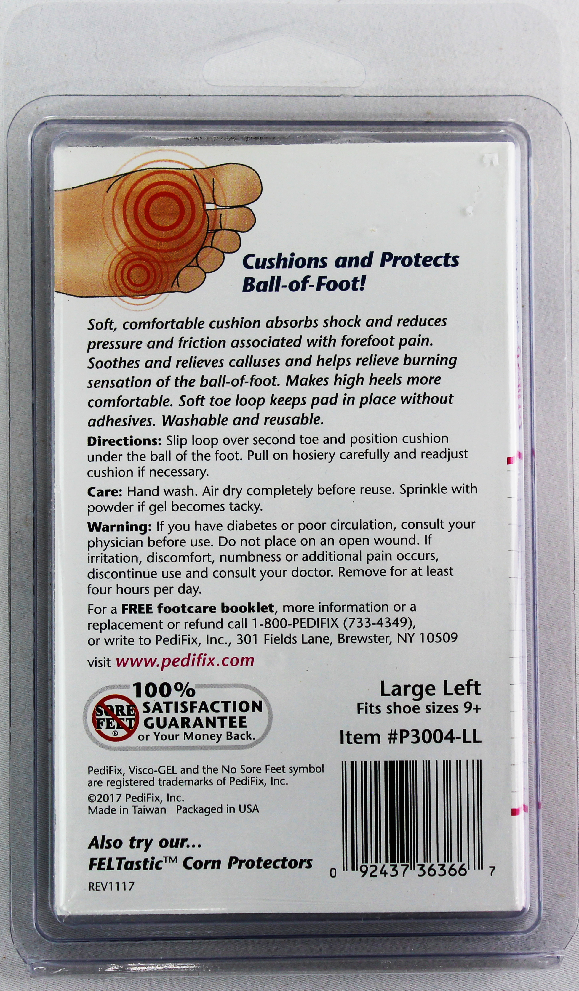 PediFix Visco-GEL Ball-of-Foot Cushion – Cushioned Relief for Forefoot Pain    PEDIFIX