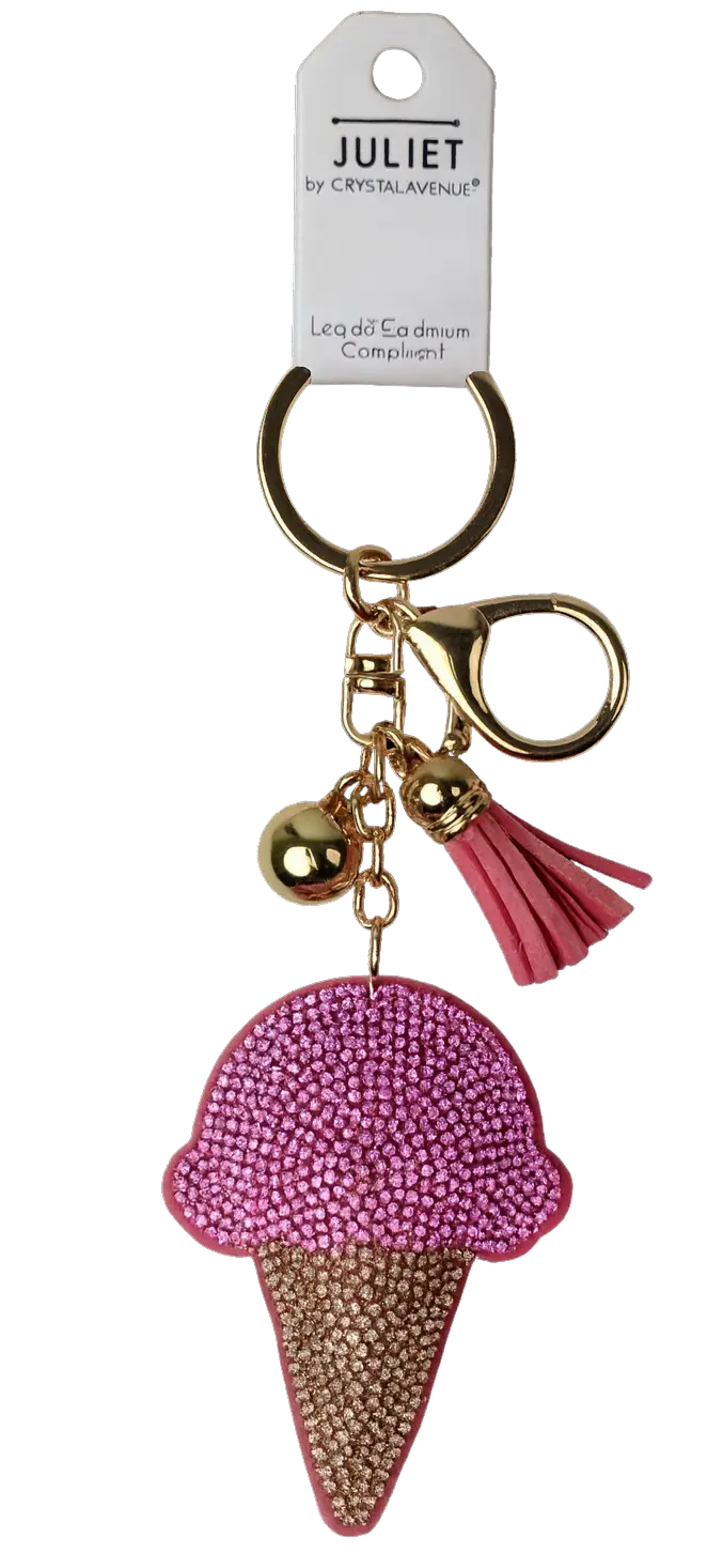 Joia Accessories Shimmer Ice Cream Keychain – Cute Sparkling Charm    JOIA TRADING CO.