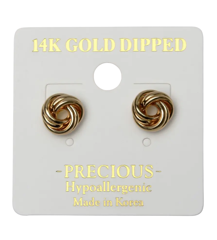 Joia Accessories Eleanor Petite Twist Post Earrings – 14K Gold Dipped Studs    JOIA TRADING CO.