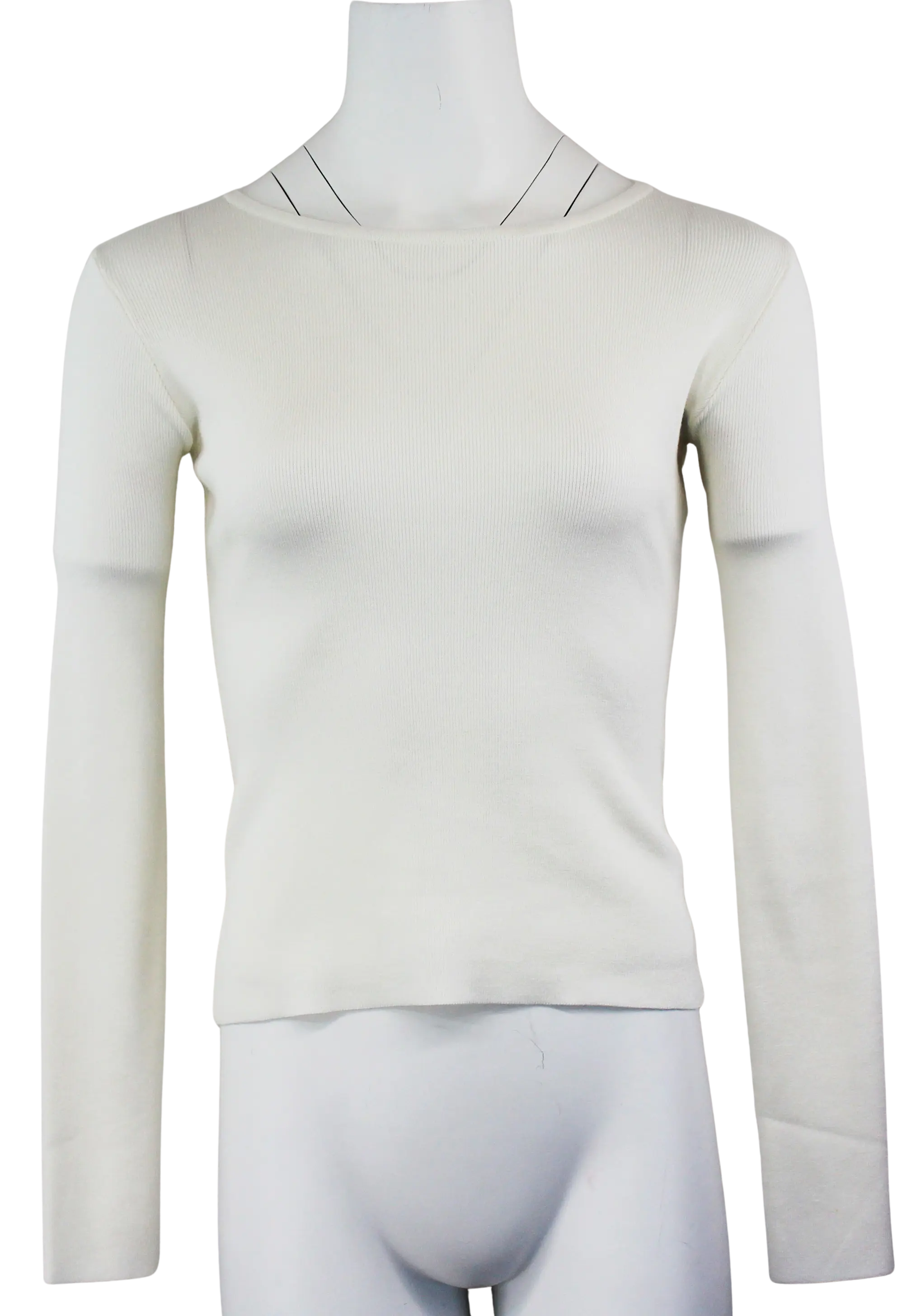 Timing Inc. Barbara Round Neck Top – Fitted Long Sleeve Essential  IVORY-L  TIMING INC
