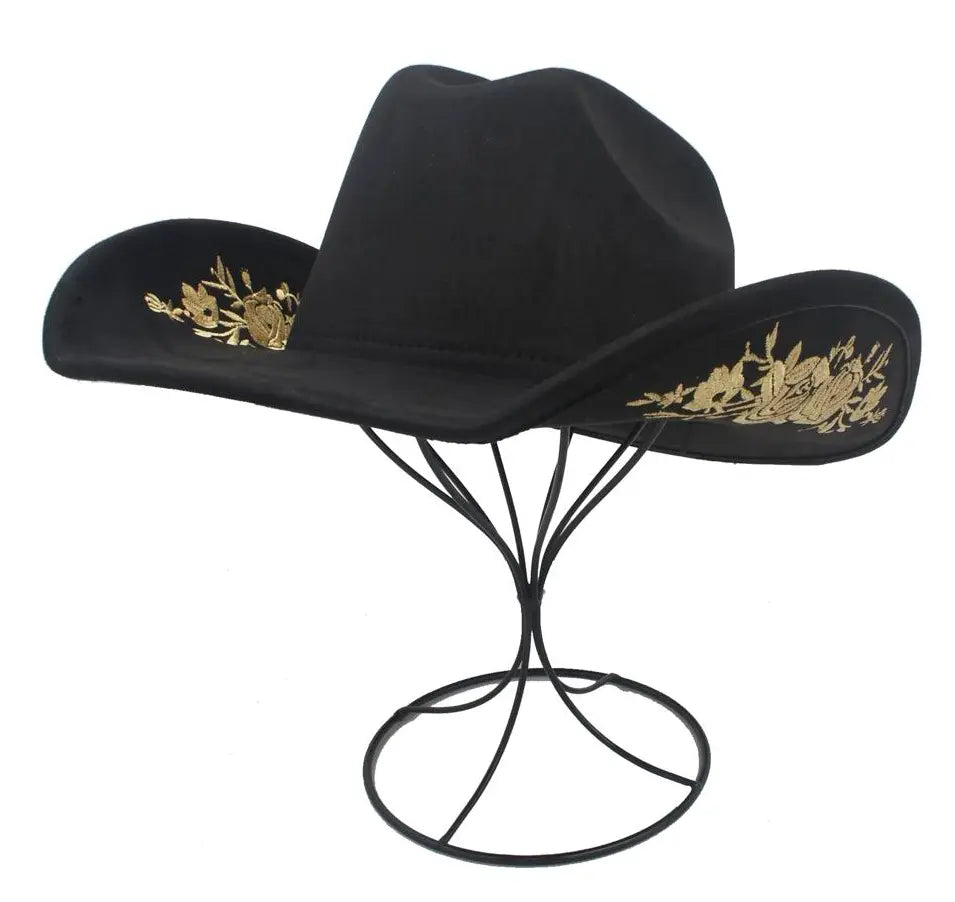 Joia Accessories Rose Embroidered Cowboy Hat – Rodeo & Festivals Style  BLACK / EA  JOIA TRADING CO.
