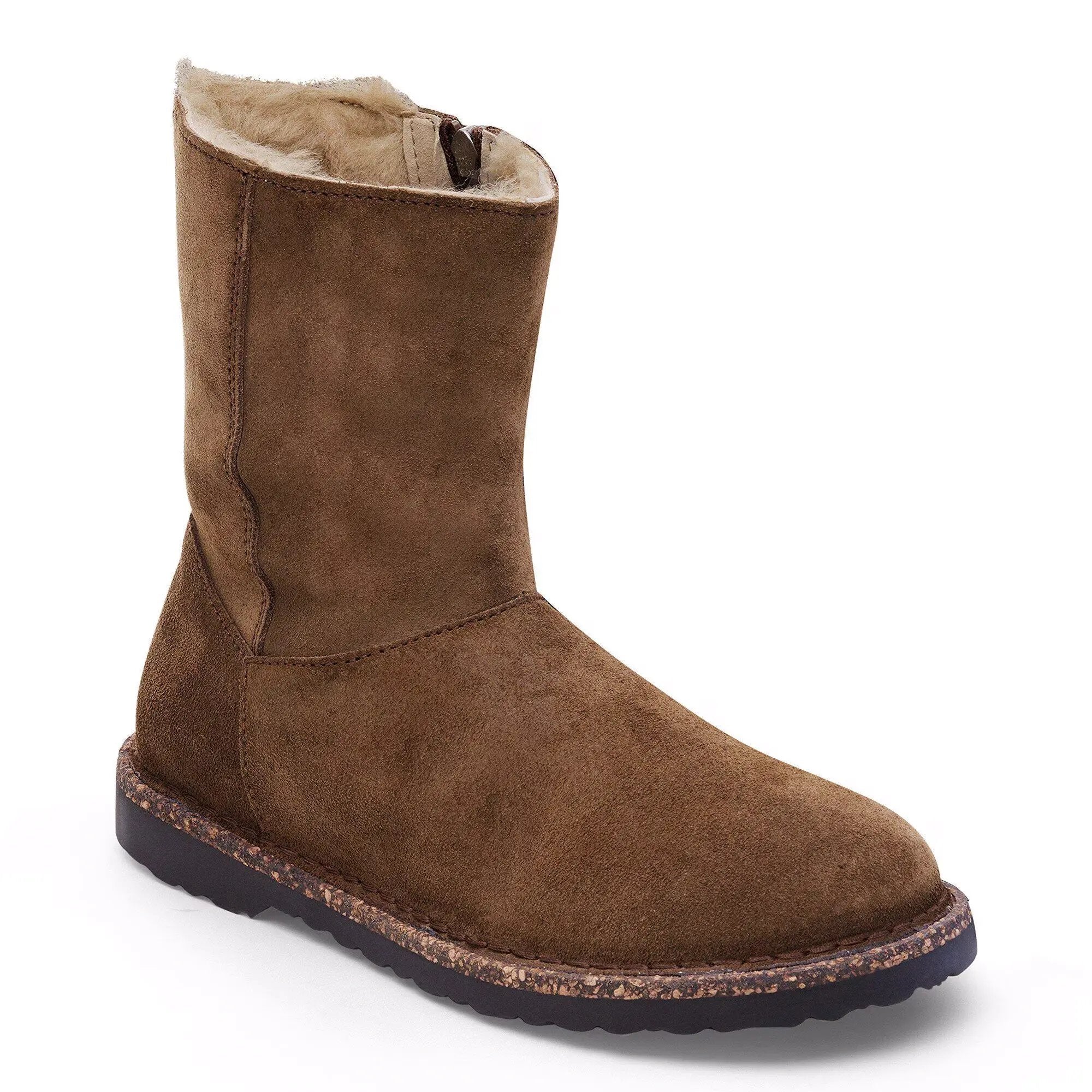 Women's Birkenstock Uppsala Zip Shearling – Cozy Suede Boots with Genuine Shearling Lining  DARK TEA / R / 41  BIRKENSTOCK