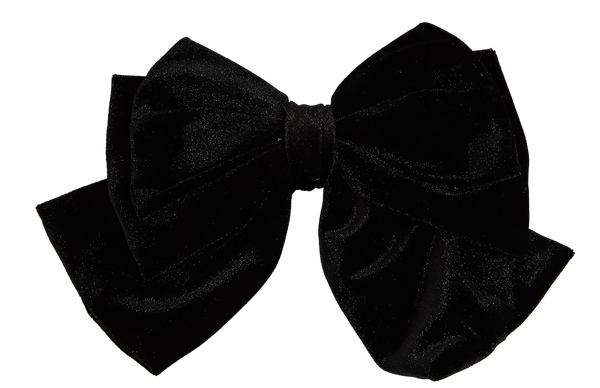 Fame Velvet Bow Hair Pin – Soft Ribbon Bow Clip  BLACK  FAME ACCESSORIES