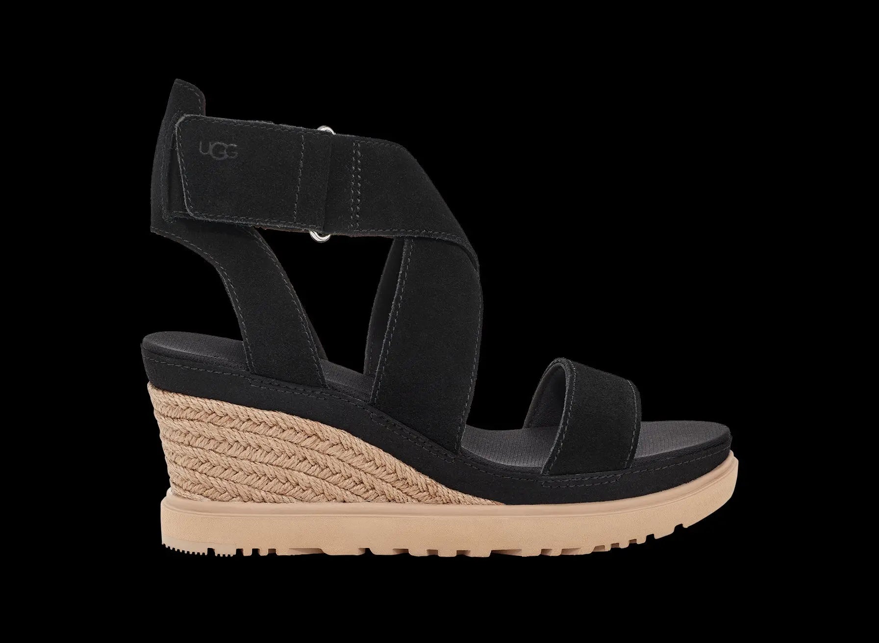 Women's UGG Ileana Ankle – Suede Wedge Sandal with Jute Wrap