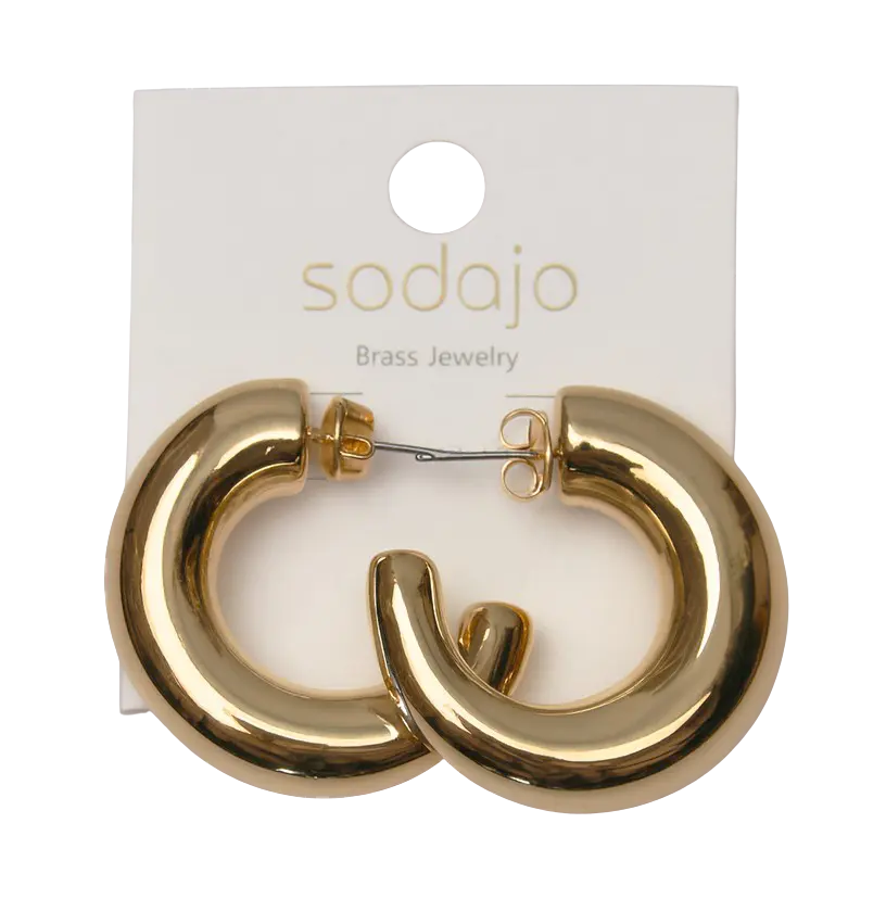 Joia Accessories Elizabeth Thick Hoops – Bold Simplicity with Luxe Shine    JOIA TRADING CO.