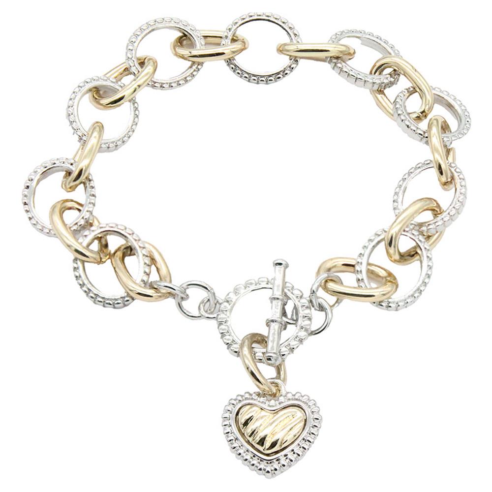 Joia Linked Heart Charm Bracelet – Chain Link Romantic Charm