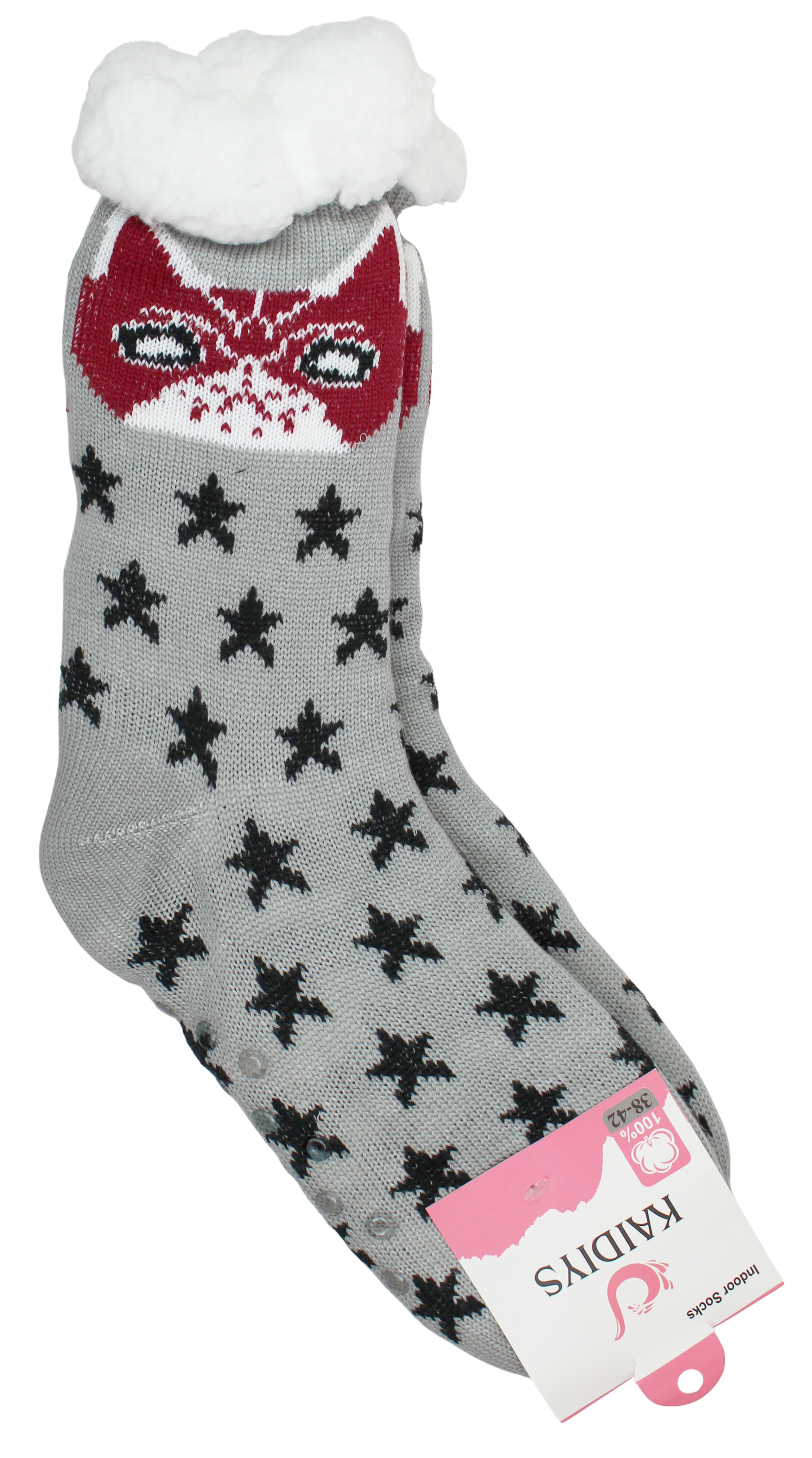 Joia Cozy Winter Socks – Warm Plush Indoor Socks  MIDNIGHT FOX-GREY  JOIA TRADING CO.