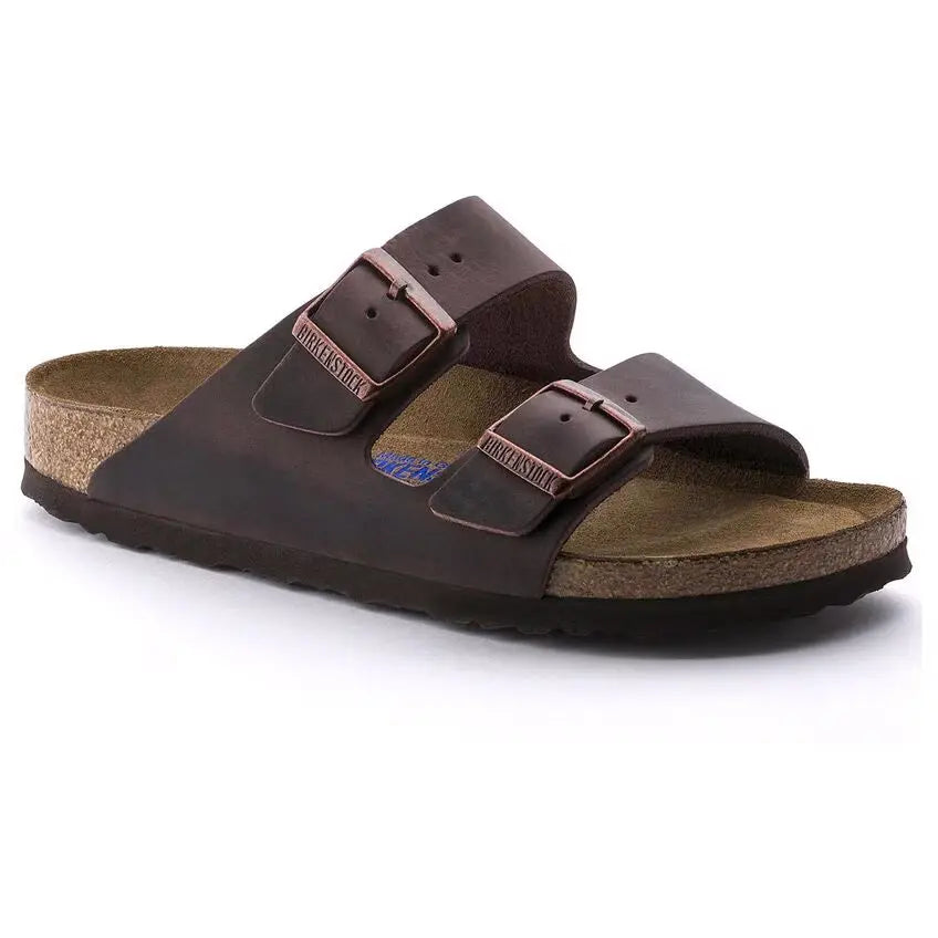 Birkenstock Arizona Soft Footbed Leather Sandals – Classic Comfort with Extra Cushion  OILED-HABANA-R-46  BIRKENSTOCK