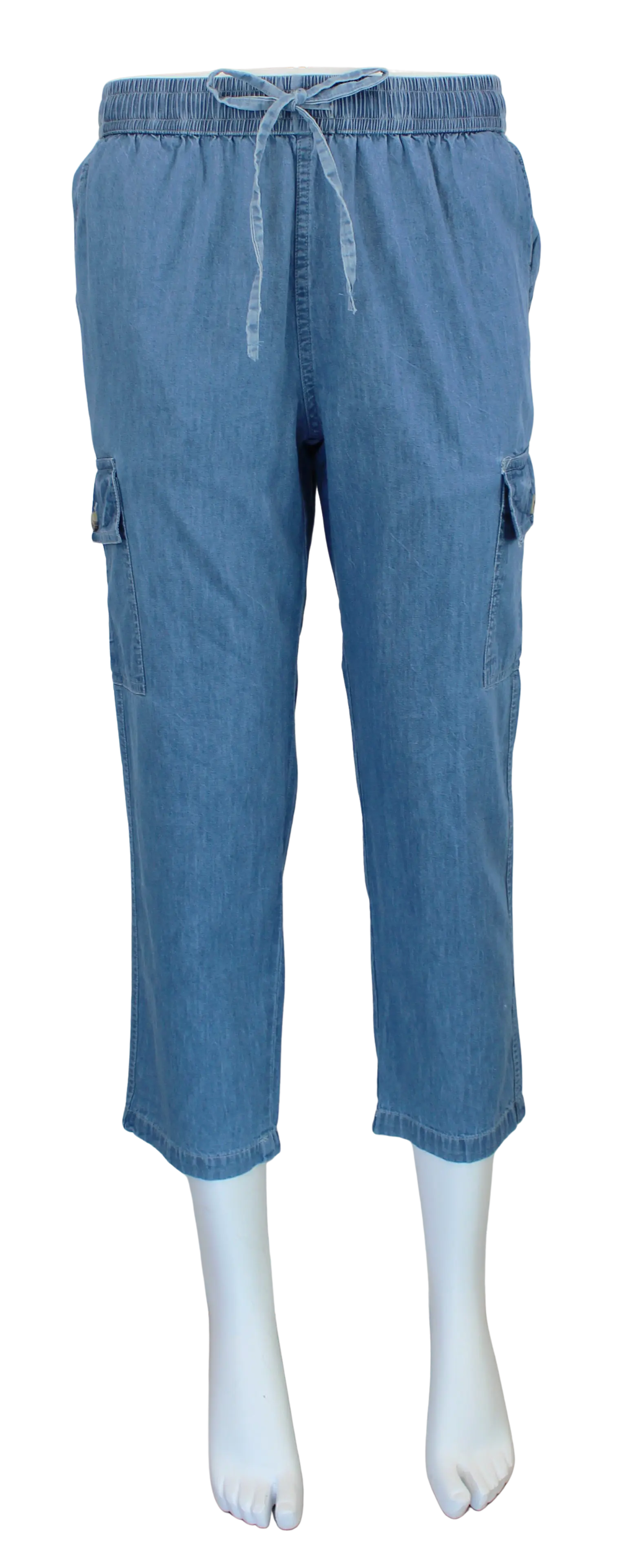 Keren Hart Dani Denim Capri – Relaxed Fit Cotton Pants  DENIM / XL  KEREN HART