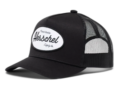 WHALER TALL MESH GAS STATION CAP  BLACK  HERSCHEL SUPPLY