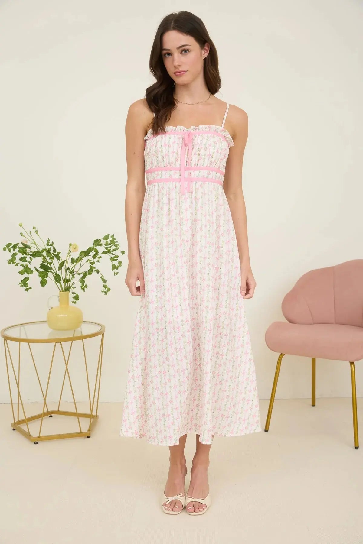 Blu Pepper Summer Gal Dress – Charming and Breezy  PINK-MULTI-L  BLU PEPPER