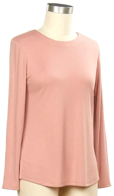 L. Hamrick Lilith Yearbook Solid Rib Top – Classic Comfort & Style  ROSEBRIAR / XL  L HAMRICK