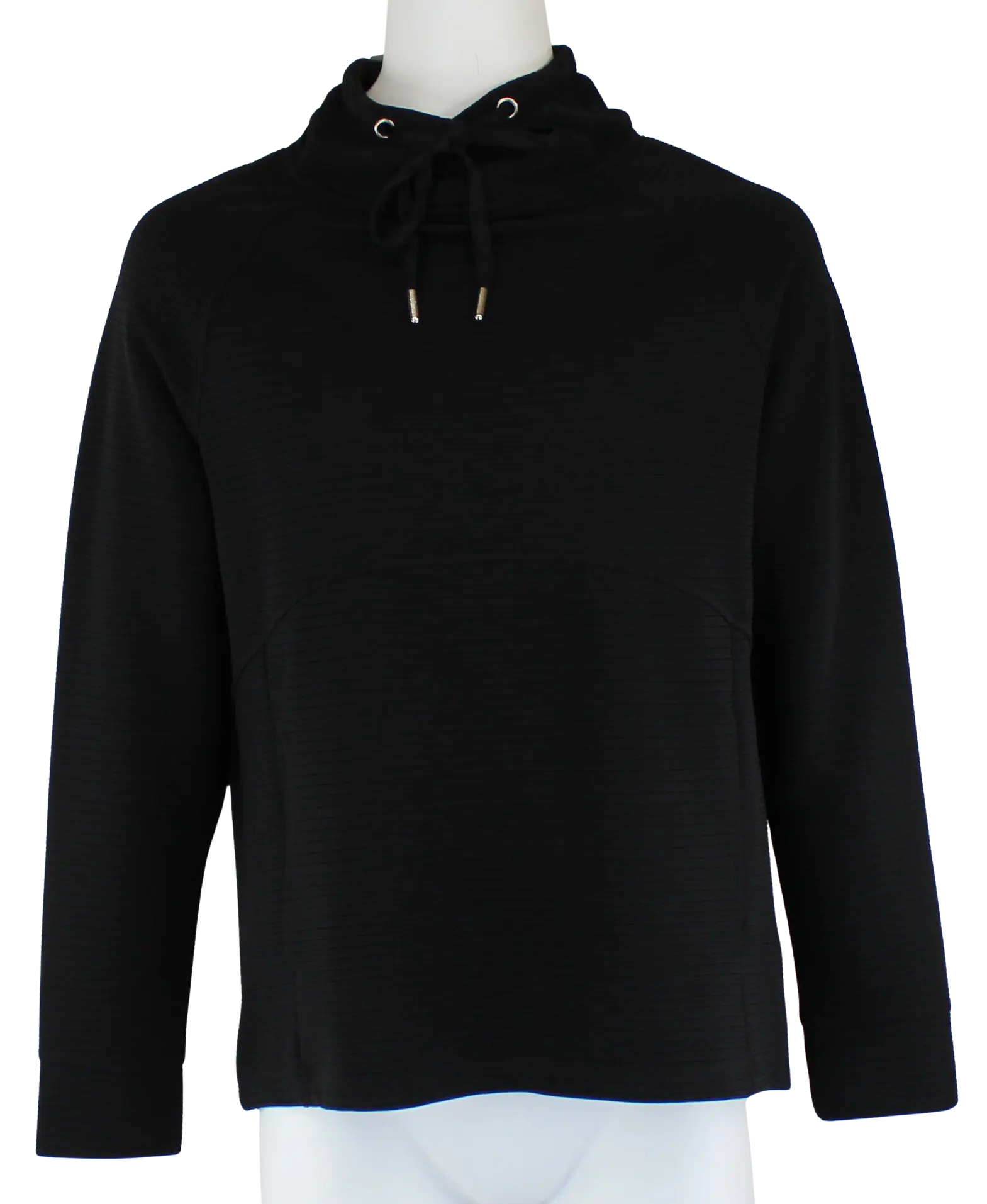 Keren Hart Leslie Pullover – Funnel Neck Textured Knit Sweatshirt  BLACK / XL  KEREN HART