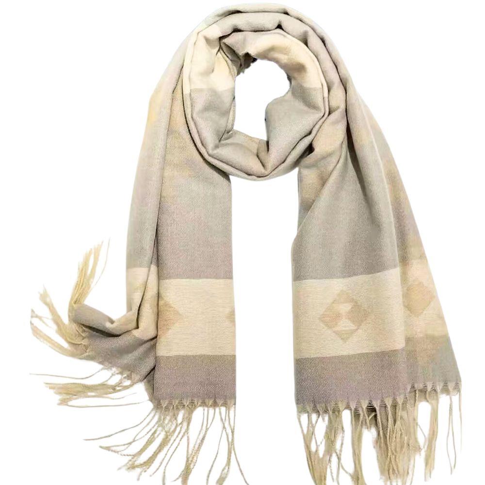 Joia Evening Stroll Scarf – Soft Lightweight Fringe Wrap  IVORY MULTI  JOIA TRADING CO.