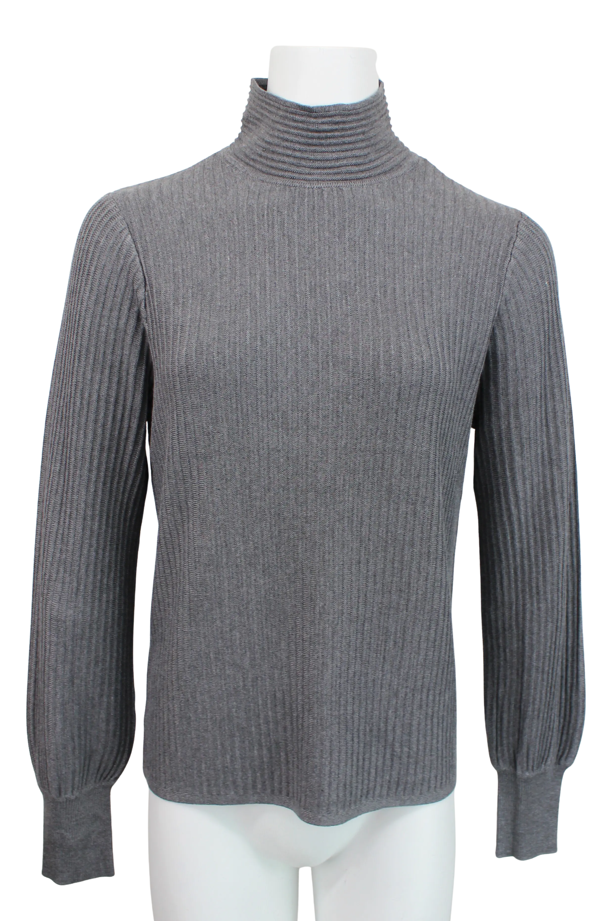 Keren Hart Emma Ribbed Mocneck – Sophisticated Knit Top  HEATHER GREY / XL  KEREN HART