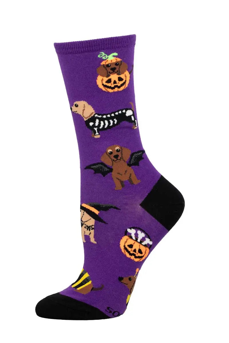 Women’s Socksmith Halloweiner Dog Socks – Festive Halloween Pup Design    SOCK SMITH