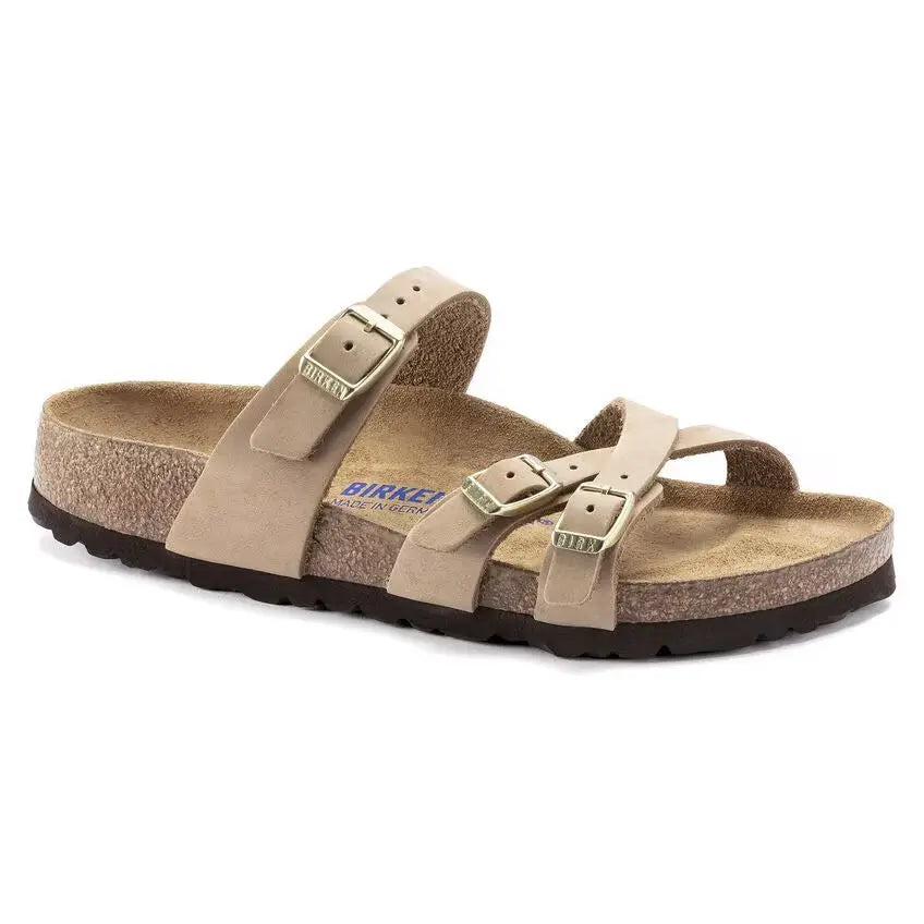 Birkenstock Franca Soft Footbed Sandals – Elegant Comfort in Nubuck Leather  SANDCASTLE-R-41  BIRKENSTOCK