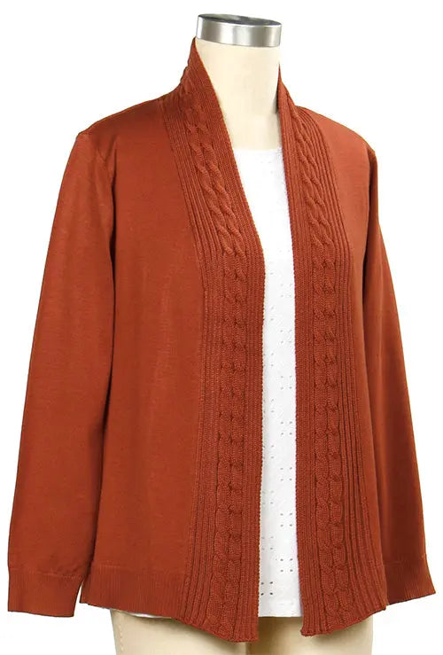 L. Hamrick Josie Wink & Smile Solid Cardigan – Classic Open-Front Layering Piece    L HAMRICK