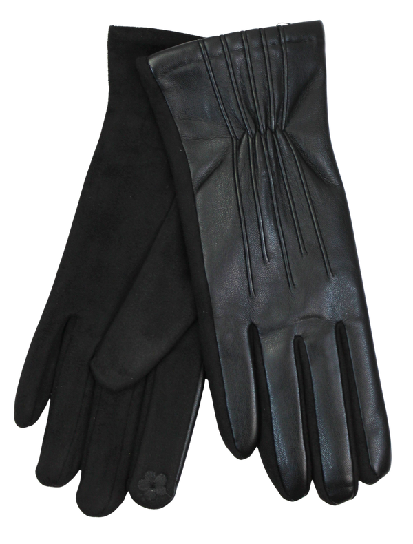 Joia Classicweave Leather Gloves – Elegant Winter Essentials  BLACK  JOIA TRADING CO.