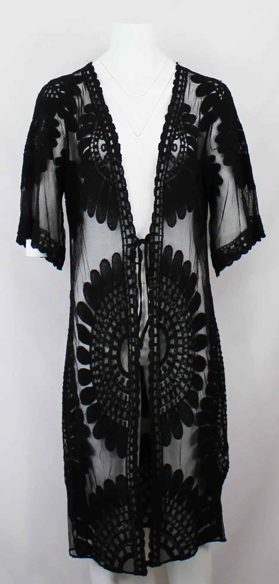 Keren Hart June Knitted Cardigan – Boho Lace Layering with Vintage Elegance  BLACK-XL  KEREN HART