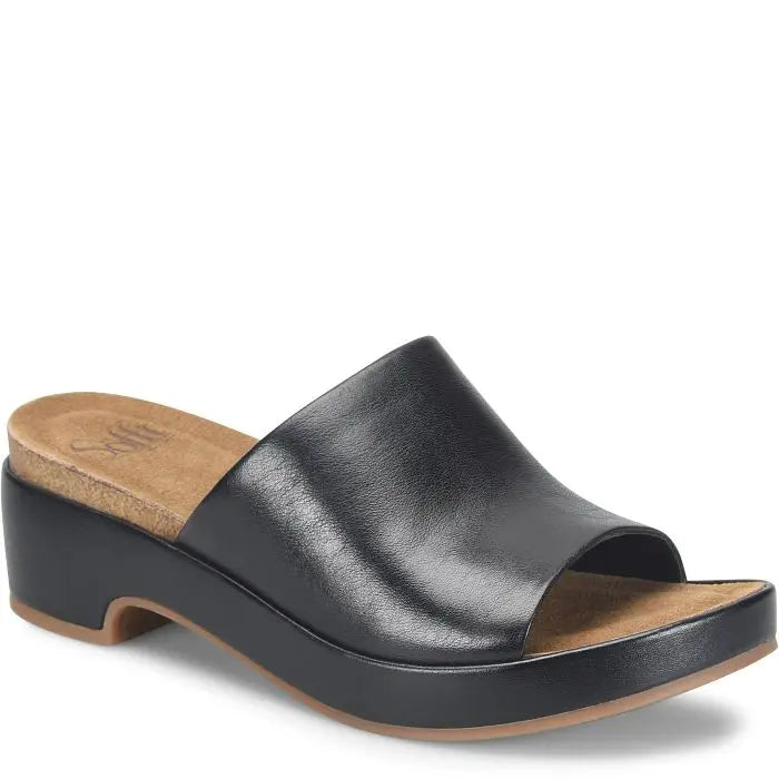Women's Sofft Cass Leather Slide Sandal - Effortless Summer Style  BLACK-M-10  SOFFT