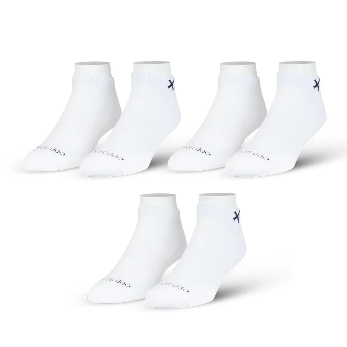 ODD SOX Basix Ankle Socks 3-Pack – Lightweight Everyday Comfort  OS / WHITE  ODD SOX