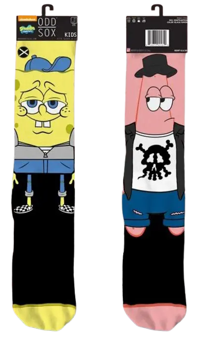 Kid's Odd Sox SpongeBob Hipster 360 Socks – Stylish Fun Crew Socks    ODD SOX