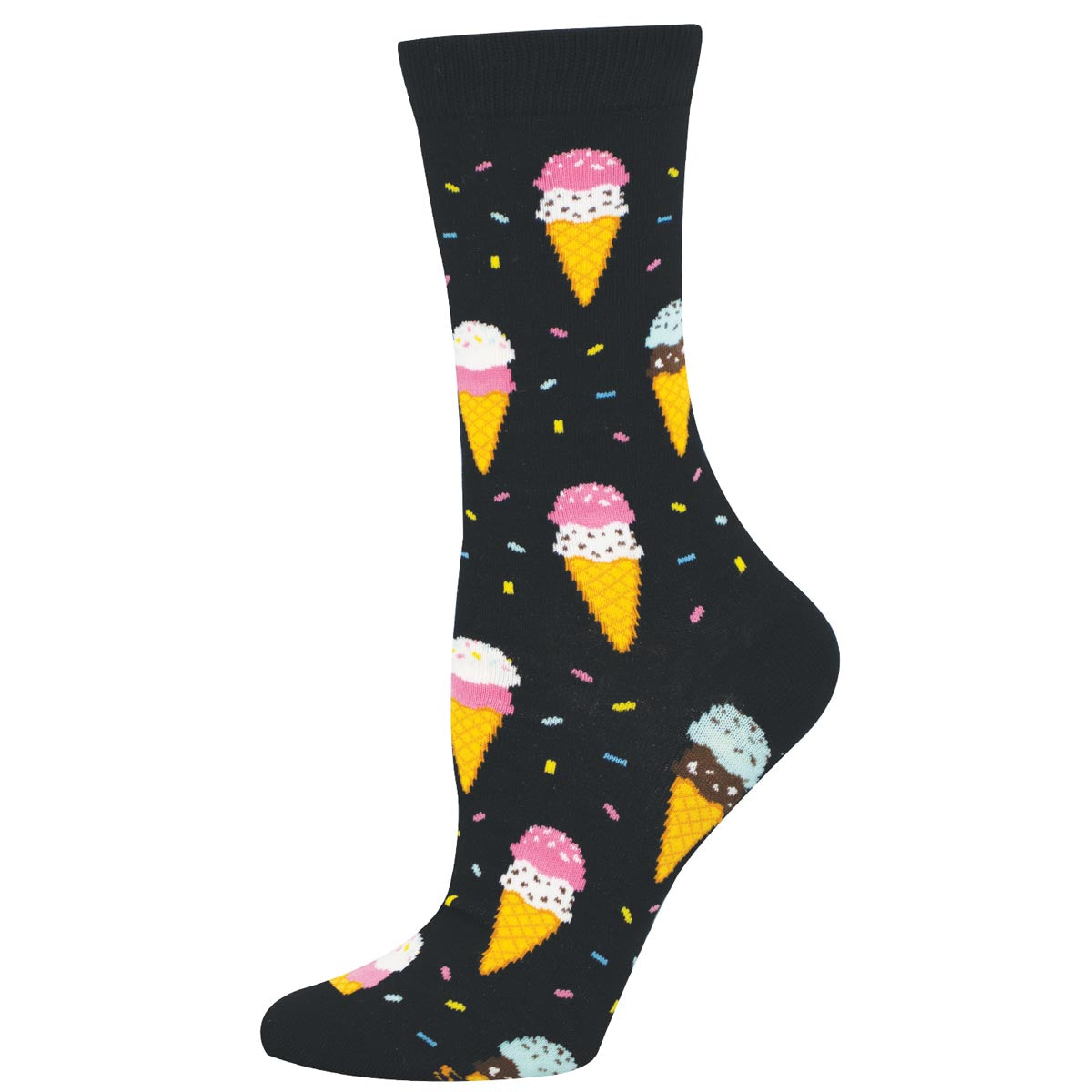 Women's SockSmith Double Scoop – Fun Dessert Crew Socks    SOCK SMITH