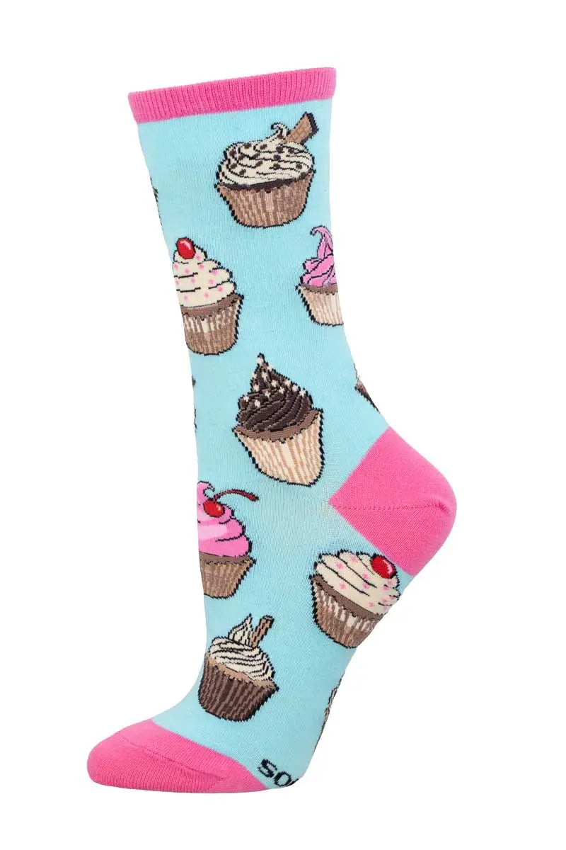 Women’s SockSmith Cupcake Socks – Fun Dessert Lover Design    SOCK SMITH