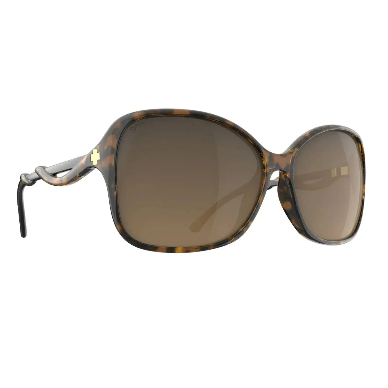 SPY+ Fiona Sunglasses – Bold Butterfly Frame with Happy Lens  HONEY TORT BLACK  SPY OPTIC USA