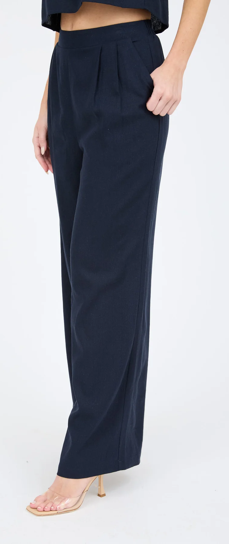 Blu Pepper Effortless Flow Pants – High Waist Linen Blend