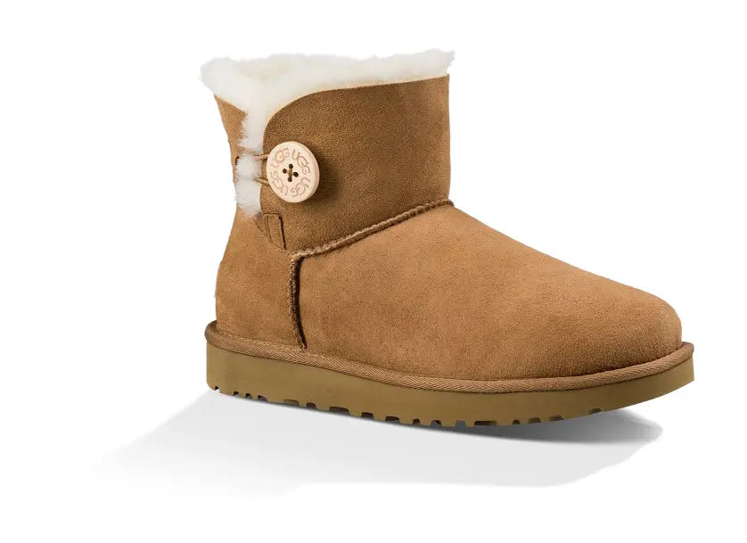 Women’s UGG Mini Bailey Button II – Cozy Sheepskin Boot with Versatile Style  CHESTNUT-11  UGG