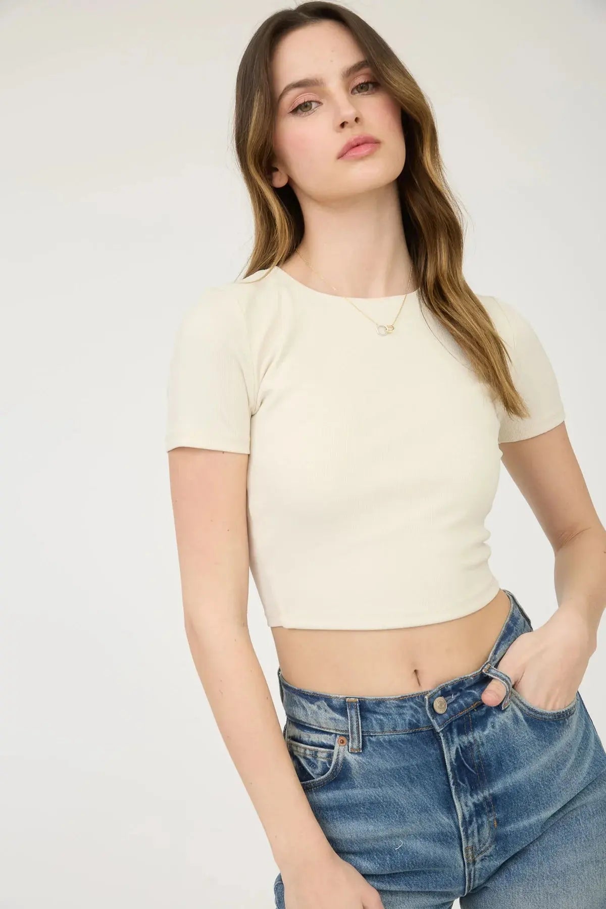 Blu Pepper Basic Crop Top – Effortless, Chic & Perfect for Layering    BLU PEPPER