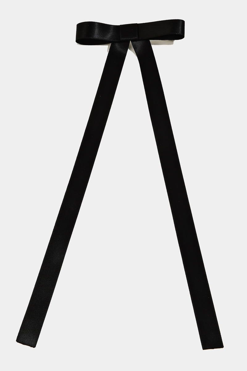 Fame Ribbon Clip – Long Tail Bow Hair Accessory    FAME ACCESSORIES