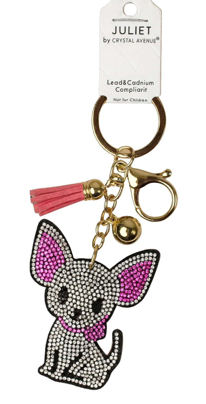 Joia Accessories Shimmer Chihuahua Keychain – Sparkly Dog Lover Charm    JOIA TRADING CO.