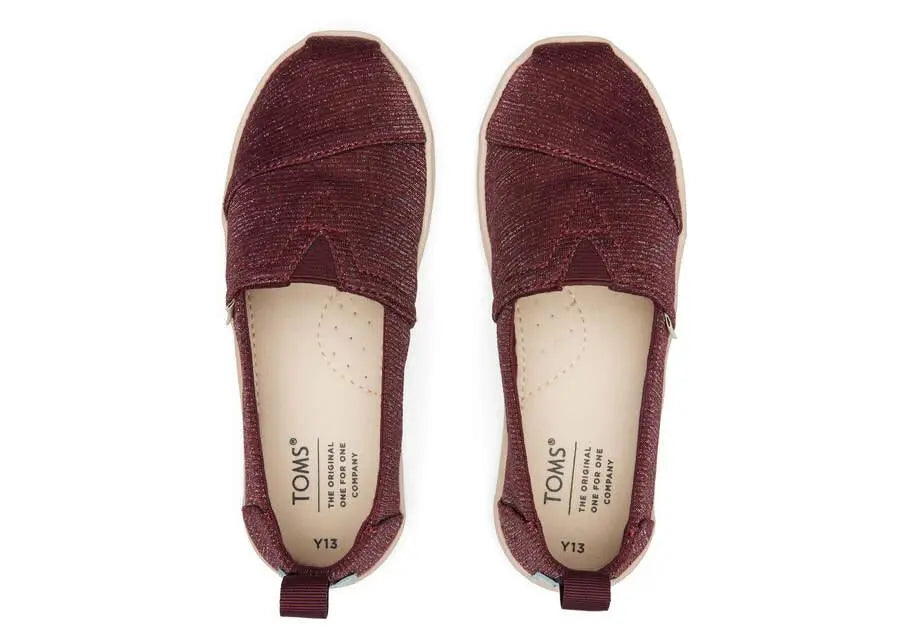 New TOMS 12T Burgundy Glimmer hot Alpargatas