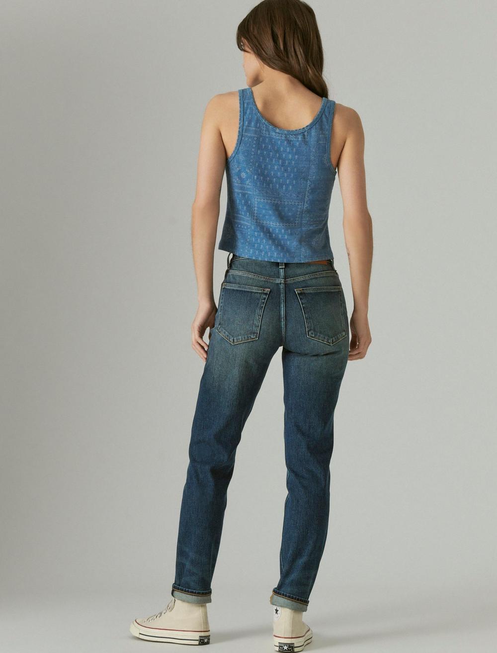 Drew Distressed High-Rise Mom Jeans