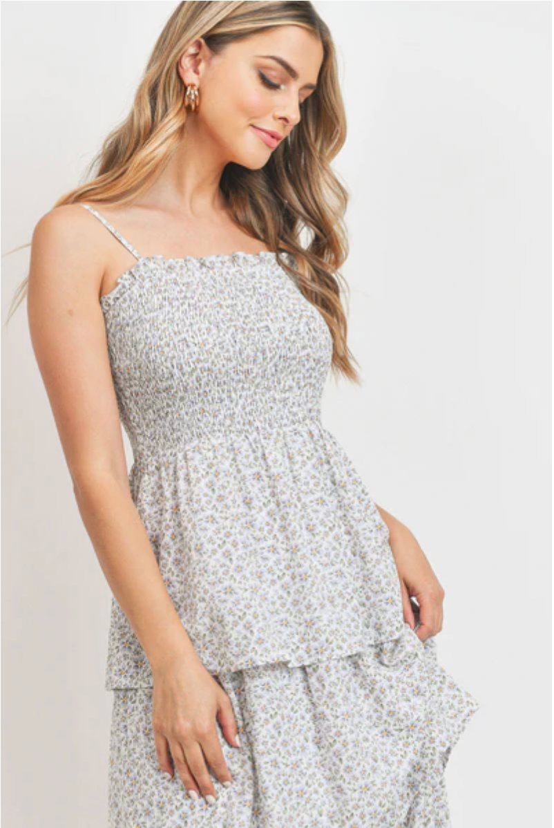 Into The Flower Fields Tiered Dress