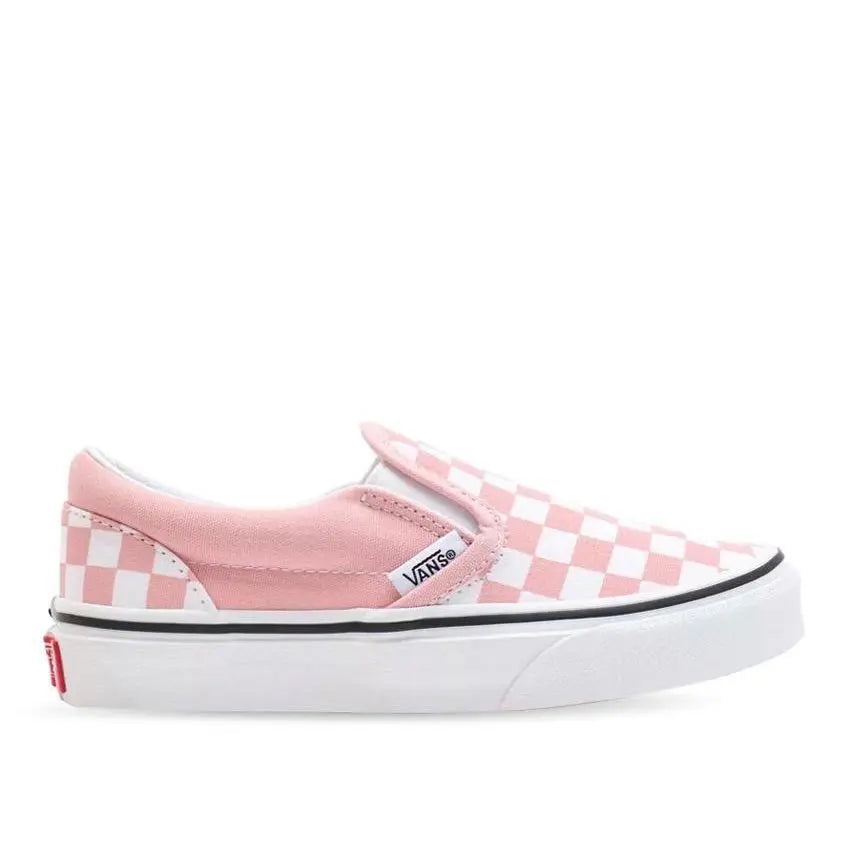 Checkerboard vans discount slip on pink