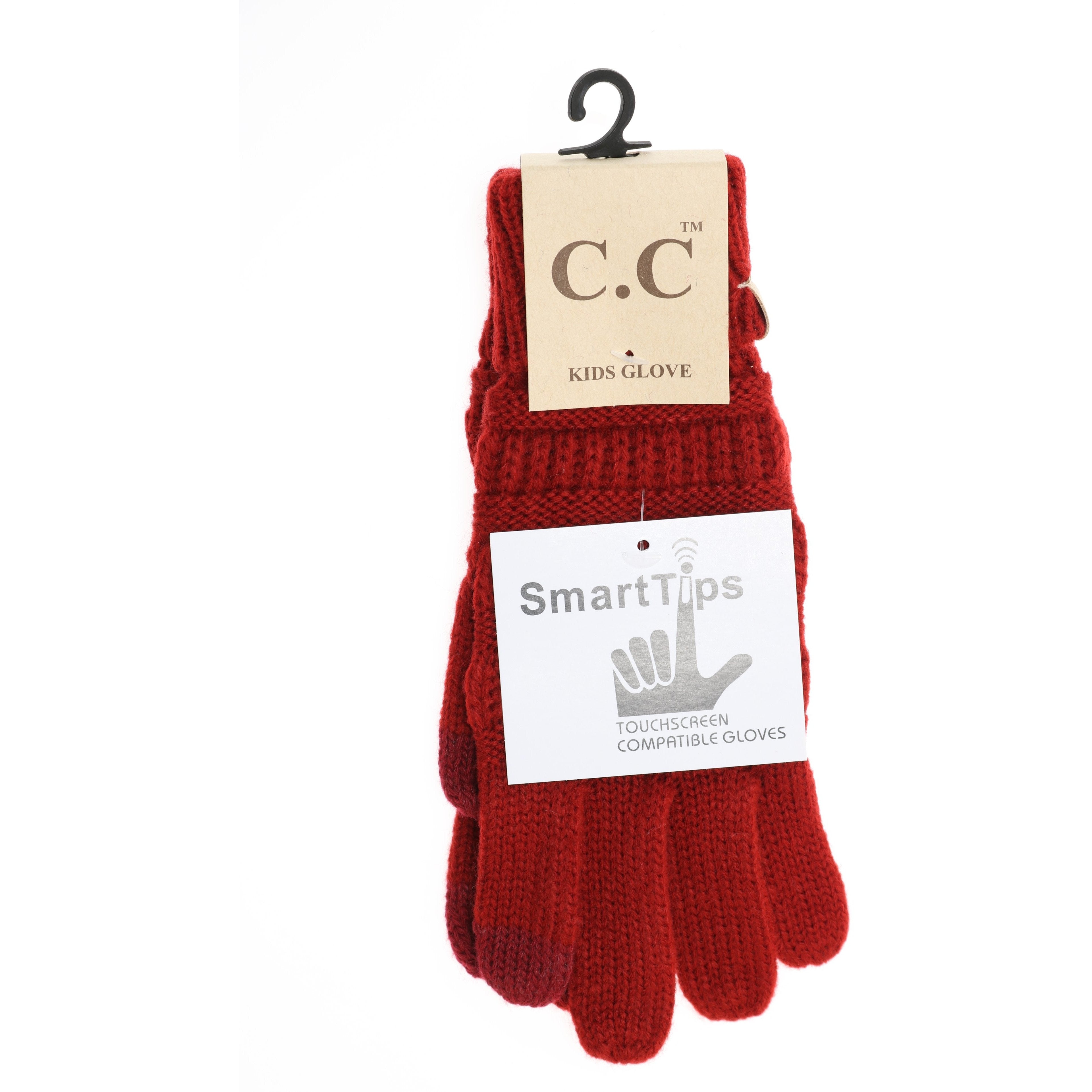Kid's Solid Cable Knit Gloves