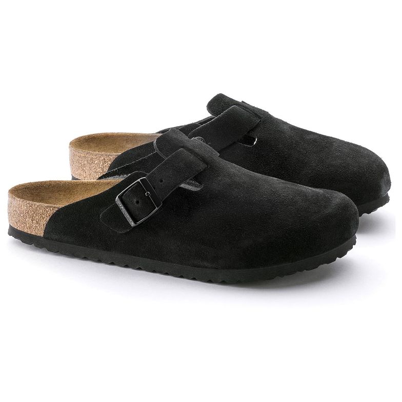 Birkenstock Men's Boston Soft Footbed Suede | Joy-Per's Shoes Black Suede / R / 44