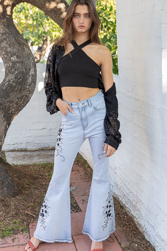 Ariana Sequin Crop Jacket