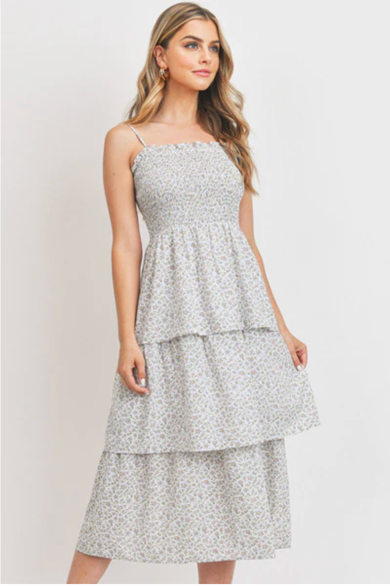 Into The Flower Fields Tiered Dress