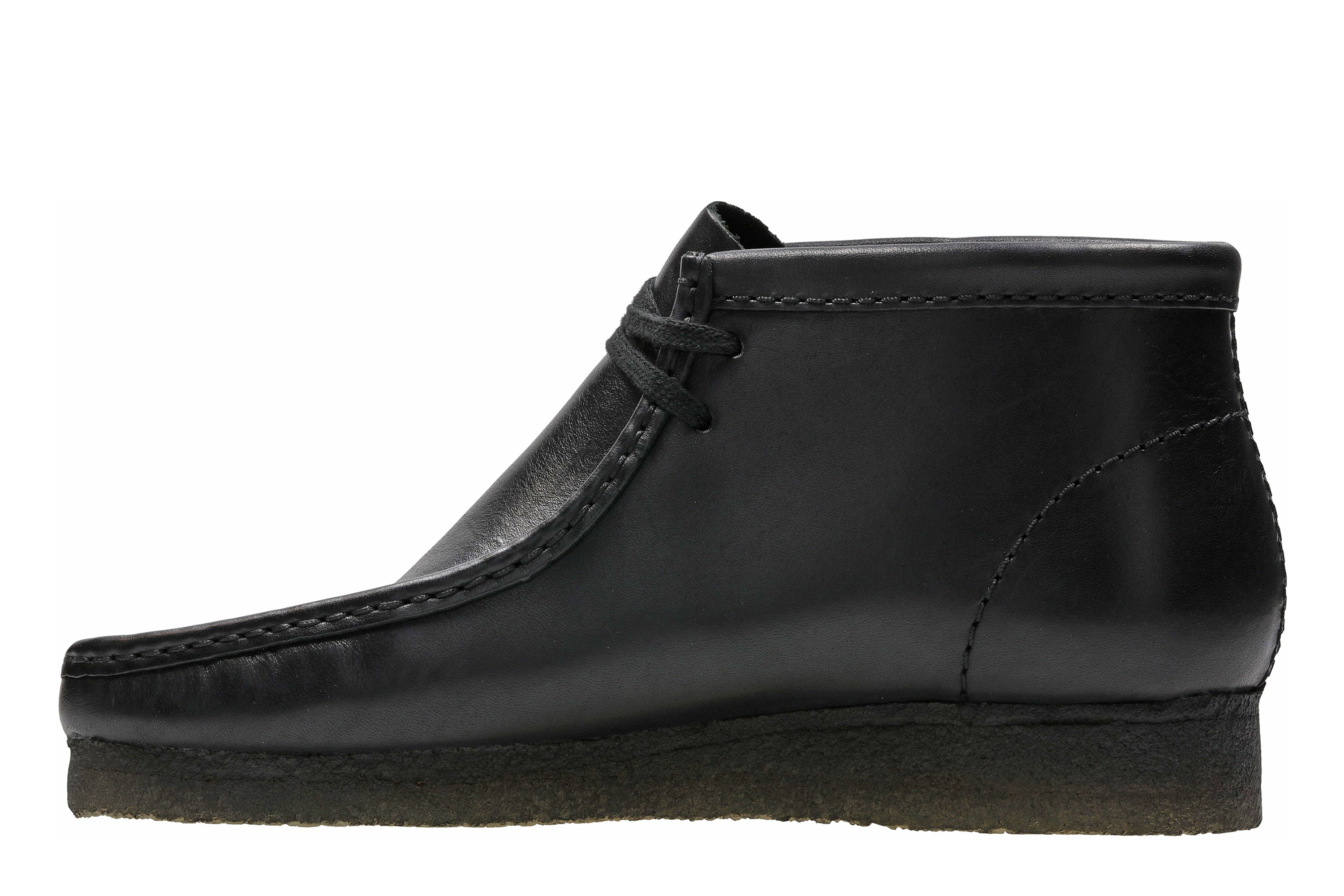 Men's clarks wallabee deals black leather